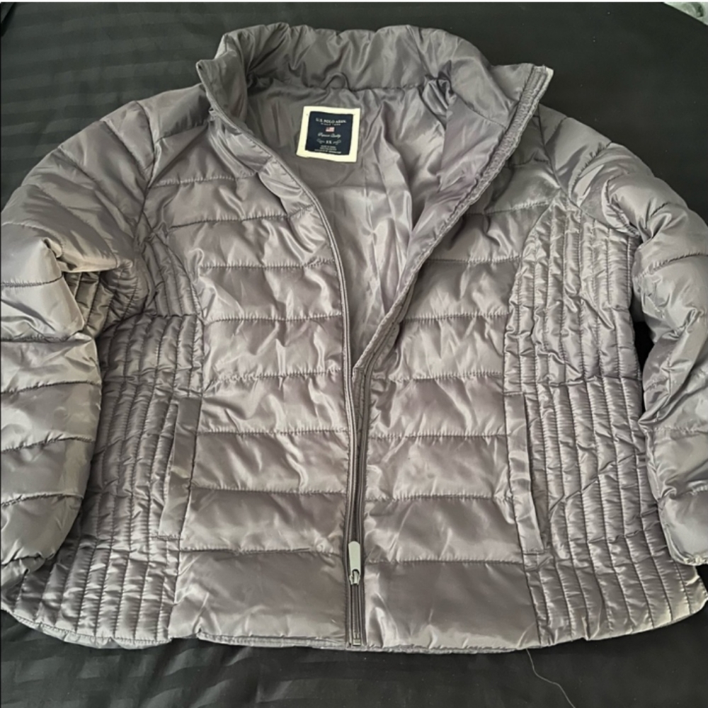 US POLO Puffer Jacket Charcoal Gray, Size 2X 18 20